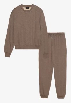 Even&Odd SET - Tracksuit Bottoms - Mottled Brown -Even&Odd 062ea0c9e2c247fbad119a10ab3d4afe