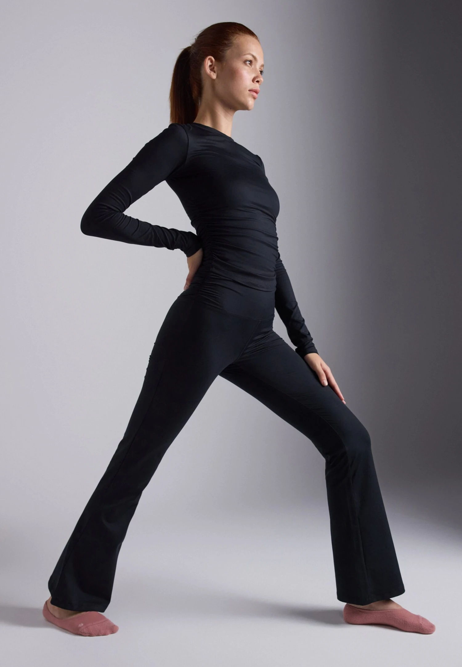 LONG SLEEVE TOP WITH SIDE RUCHING - Long Sleeved Top - Black 2 LONG SLEEVE TOP WITH SIDE RUCHING - Long Sleeved Top - Black – Bild 2