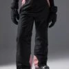 SKI PANTS WITH ADJUSTABLE BELT - Ski Pants - Black/light Pink