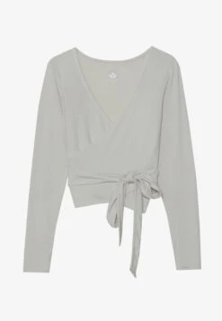 LONG SLEEVE YOGA WRAP TOP - Long Sleeved Top - Black -Even&Odd 33ac080955714db9bf1d1d665d29a906