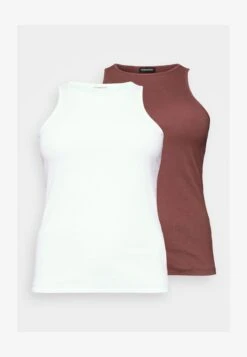 2 PACK - Top - White/ Brown -Even&Odd 3a2e53a5923244b59043217b4f3c679b