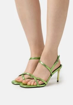 Even&Odd LEATHER - High Heel Sandalette - Green