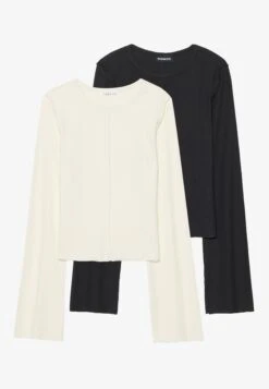 Even&Odd 2 PACK - Long Sleeved Top - White/black -Even&Odd 51ea3df6c8d043ad8763e05ef40c16b9