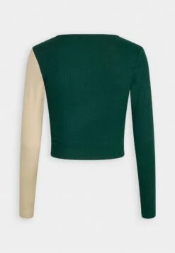 Even&Odd Langarmshirt - Beige/dark Green -Even&Odd 572c18996e5648c295502cb0eb5c2545