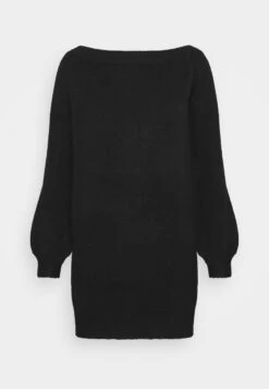 Even&Odd SCHULTERFREI MINI STRICKKLEID - Strickkleid - Black -Even&Odd 6de568d642a2490cb178ebcf16f25522