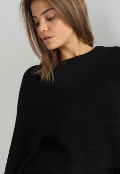 Even&Odd CROPPED JUMPER - Jumper - Black -Even&Odd 7158b709a0b24b25bcc975a88a9dfa80