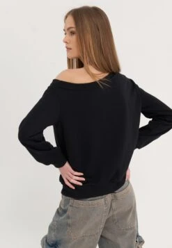 Even&Odd BASIC OFF SHOULDER SWEATSHIRT - Sweatshirt - Black -Even&Odd 8ded6f57220149eda8e0fe1ca1d1e7ce