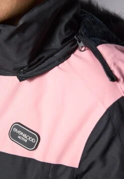 SKI JACKET WITH DETACHABLE FUR HOOD - Ski Jacket - Black/light Pink -Even&Odd 9c6fdc147c5e4557ae73011c53d086b6