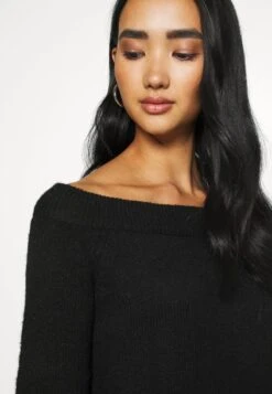 Even&Odd SCHULTERFREI MINI STRICKKLEID - Strickkleid - Black -Even&Odd a91d161f3d154e4a91c1e0db7ab612dd