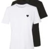 Even&Odd 2PACK - T-Shirt Basic - White/black