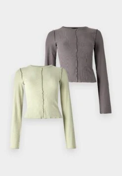 Even&Odd 2 PACK - Long Sleeved Top - White/black -Even&Odd c62c981fa08f41069834638abe8c2f0d