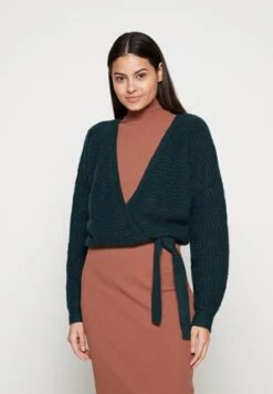 CURVY WRAP CARDIGAN - Strickjacke - Dark Red -Even&Odd cd83b66a1488452a8865c165173fc3d3