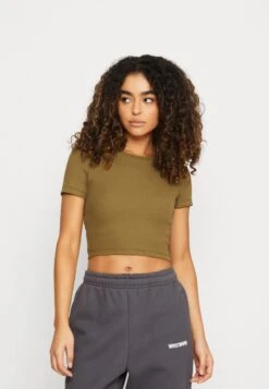 Even&Odd 3 PACK - T-Shirt Basic - White/black/olive -Even&Odd e249d1253efd47b9bf362c9c44cb4c7b