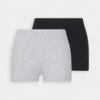 Even&Odd 2 PACK - Shorts - Black/mottled Light Grey