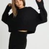 Even&Odd CROPPED JUMPER - Jumper - Black